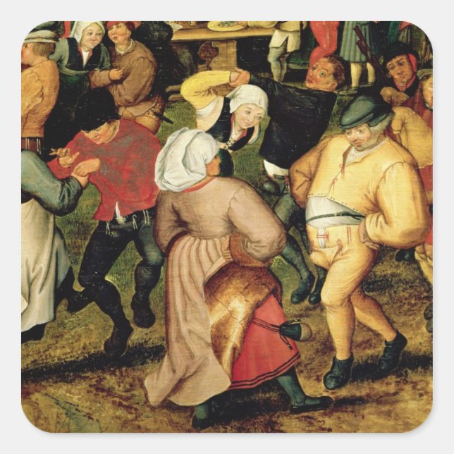 Adesivo Quadrado Casamento Russo, detalhes da dança das pessoas (Frente)