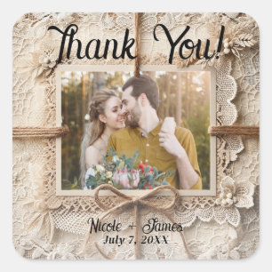 Adesivo Quadrado Casamento Russo Vintage Romântico Lace Floral Burl