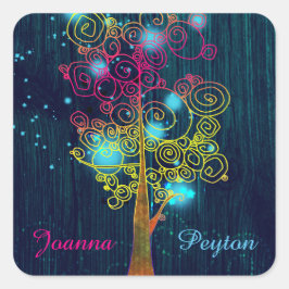Adesivo Quadrado Casamento Rustic Midnight Blue Forest