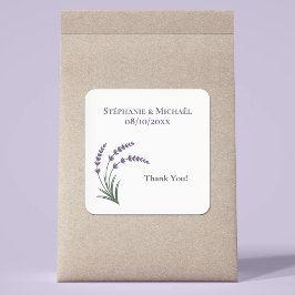 Adesivo Quadrado Casamento Simples de Lavanda