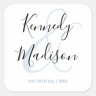 Adesivo Quadrado Casamento Simples Elegante 🤵 Minimalista Moderno