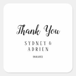 Adesivo Quadrado Casamento Simples Minimalista Obrigado A Favor