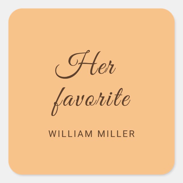 Adesivo Quadrado Casamento Simples por Monograma Elegante (Frente)