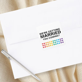 Adesivo Quadrado Casamento Soa Gay Rainbow Hearde