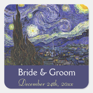 Adesivo Quadrado Casamento Starry Night salve a data