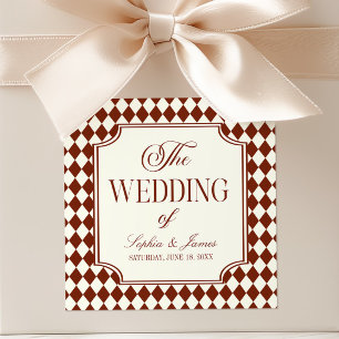 Adesivo Quadrado Casamento Vintage Burgundy Luxuoso e Antigo