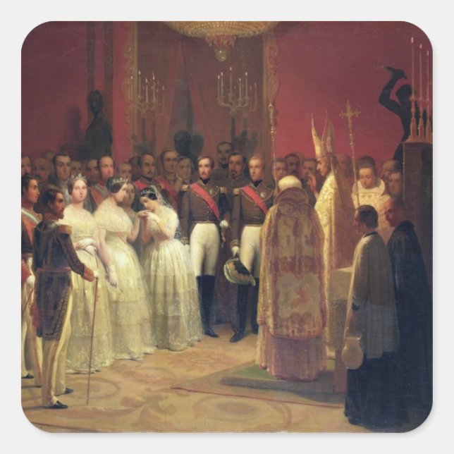 Adesivo Quadrado Casamentos da Rainha Isabella II (Frente)