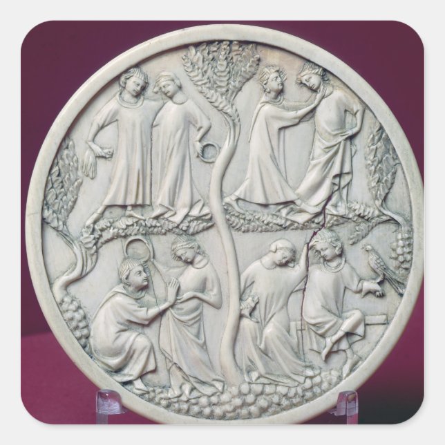 Adesivo Quadrado Caso espelhado que mostra cenas cortantes, c.1320- (Frente)