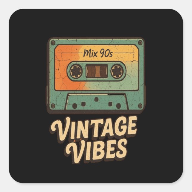 Adesivo Quadrado Cassete Clássico (Frente)