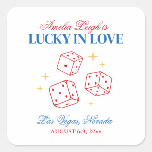 Adesivo Quadrado Cassino Lucky In Love Fim de Semana de Solteira