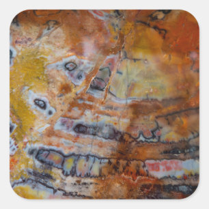Adesivo Quadrado Castanho de Madeira Petrificado