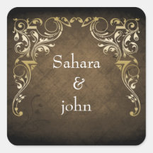 Castanho Ornamental Rústico E Casamento Dourado