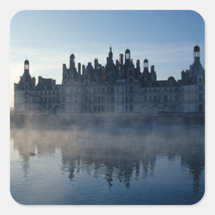 Adesivo Quadrado Castelo Chambord ao amanhecer, Loir-et-Cher, Loire