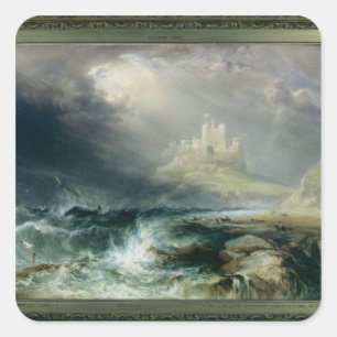 Adesivo Quadrado Castelo de Bamburgh, Northumberland