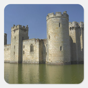 Adesivo Quadrado Castelo de Bodiam (1385), refletido na vala, Leste