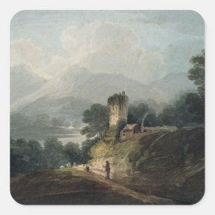 Adesivo Quadrado Castelo de Ross, Killarney, Kerry do condado