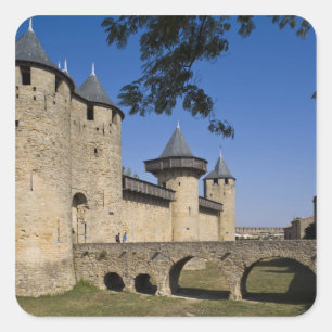 Adesivo Quadrado Castelo dos Condes, Carcassonne, Aude, Languedoc,