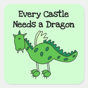 Adesivo Quadrado Castelo Dragão