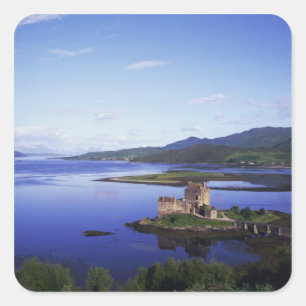 Adesivo Quadrado Castelo Eilean Donan, Dornie, Highlands,