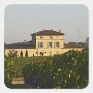 Adesivo Quadrado Castelo Lafleur Petrus e vinha, em Pomerol,