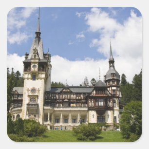 Adesivo Quadrado Castelo Peles do século XVIII, Sinaia, Romênia,