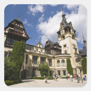 Adesivo Quadrado Castelo Peles do século XVIII, Sinaia, Romênia, 2