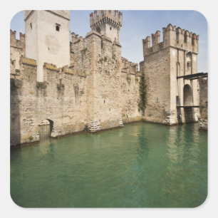 Adesivo Quadrado Castelo Scaliger, Sirmione, Província de Brescia,