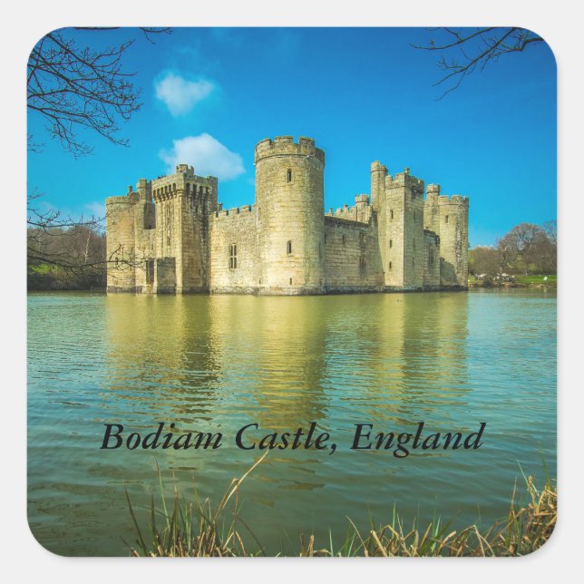 Adesivo Quadrado Castelo Scenic Bodiam em East Sussex Inglaterra (Frente)