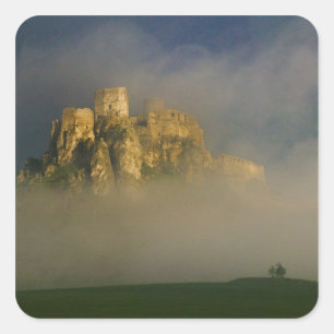 Adesivo Quadrado Castelo Spissky na névoa, Eslováquia 2