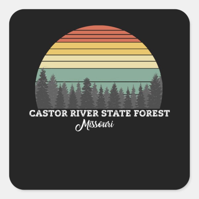 Adesivo Quadrado Castor River Forest Missouri (Frente)