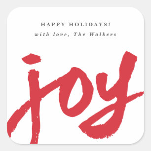 Adesivo Quadrado Casual Joy Holiday Gift 