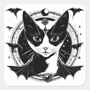 Adesivo Quadrado Cat e Bats I