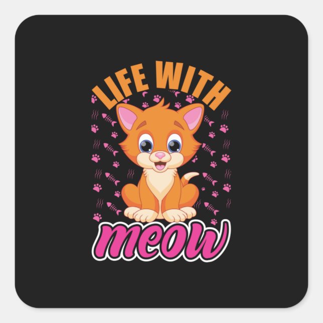 Adesivo Quadrado Cat Lover | Vida com Moedas (Frente)