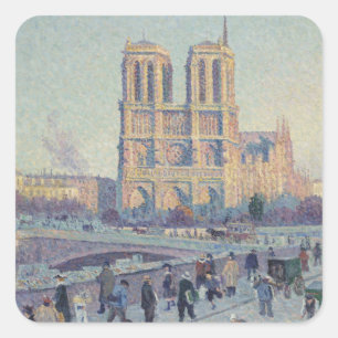 Adesivo Quadrado Catedral de Notre Dame Paris Pintura Clássica Fran