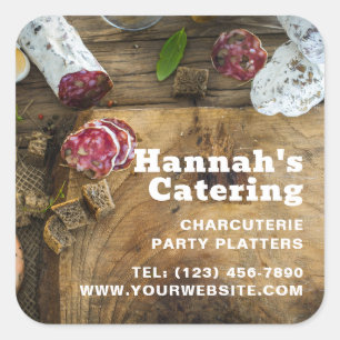 Adesivo Quadrado Catering de Carcuterie Conselho de Foto Rustic Woo