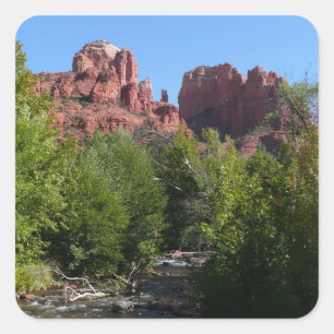 Adesivo Quadrado Cathedral Rock and Stream na Arizona de Sedona