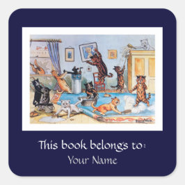 Adesivo Quadrado Cats de limpeza de primavera por Louis Wain