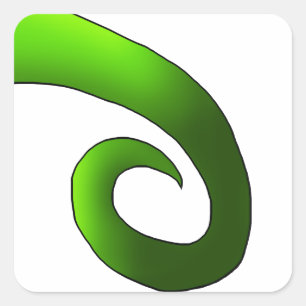 Adesivo Quadrado Cauda verde do camaleão