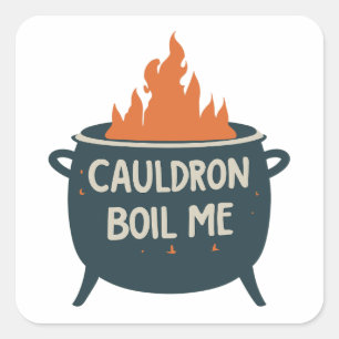 Adesivo Quadrado Cauldron me ferve em uma aventura balnear em magia