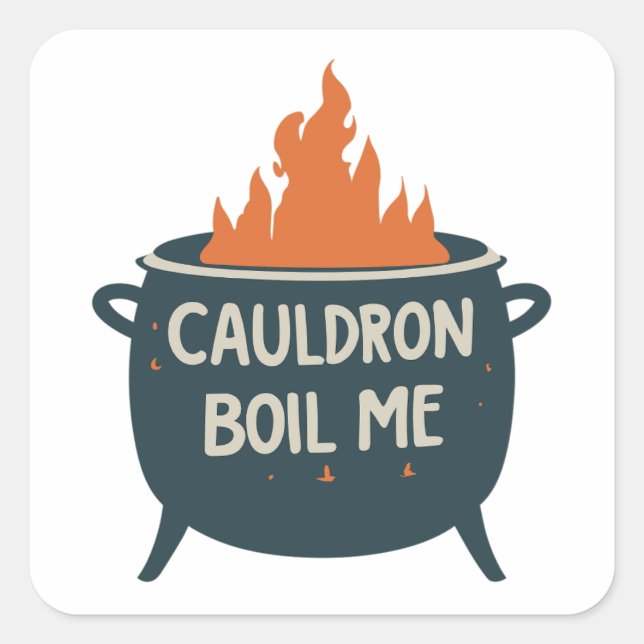 Adesivo Quadrado Cauldron me ferve em uma aventura balnear em magia (Frente)