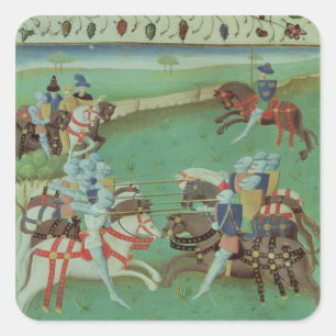 Adesivo Quadrado Cavaleiros de ensino a joust
