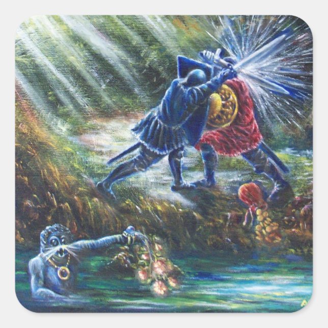 Adesivo Quadrado Cavaleiros de Luta ROSA, Dinheiro e Diabo ESQUECID (Frente)