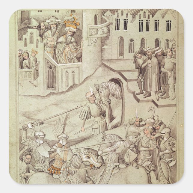 Adesivo Quadrado Cavaleiros se manifestando possivelmente no Hipódr (Frente)