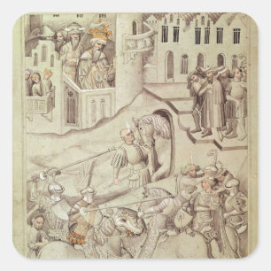 Adesivo Quadrado Cavaleiros se manifestando possivelmente no Hipódr