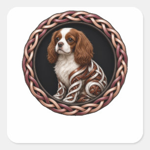Adesivo Quadrado Cavalier King Charles Nó Celta