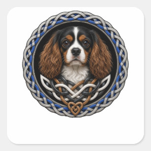 Adesivo Quadrado Cavalier King Charles Nó Celta