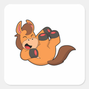 Adesivo Quadrado Cavalo a Rir