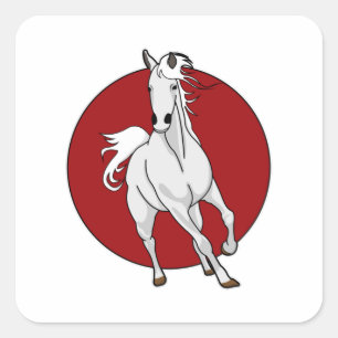 Adesivo Quadrado Cavalo Branco