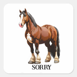 Adesivo Quadrado Cavalo Clydesdale