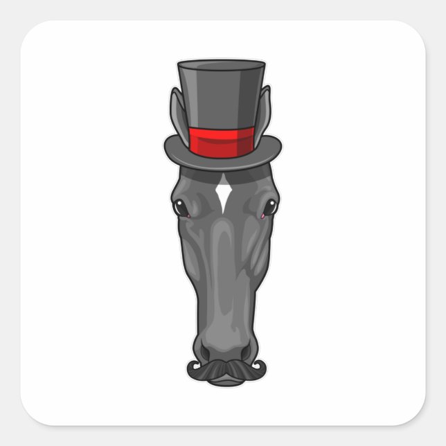 Adesivo Quadrado Cavalo com Cilindro (Frente)